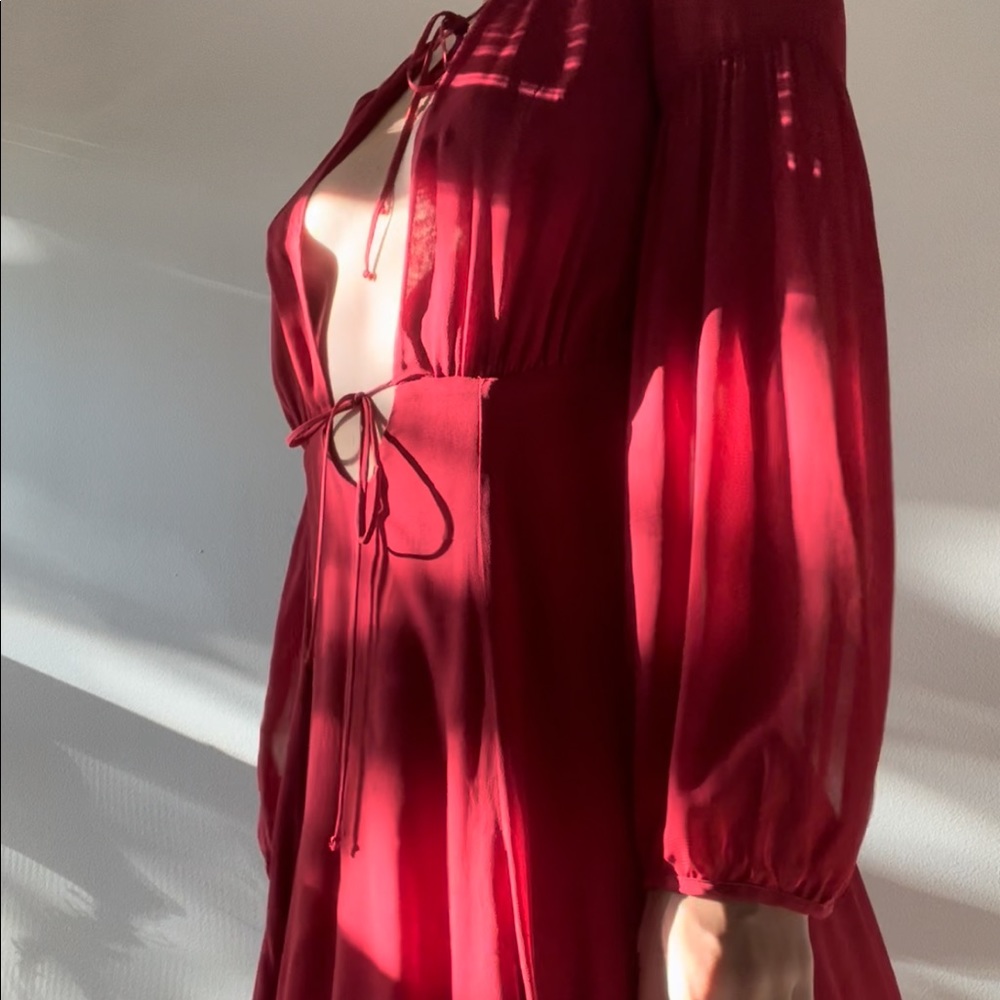 RED MINI REFORMATION DRESS - Picture 2 of 3